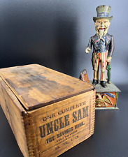 Uncle Sam Bank w/Box Cast Iron Mechanical Bank - SHEPARD picture