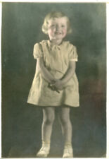 Cute Little Girl Smiling Rosy Cheeks Vintage Photograph  Circa 1940s picture