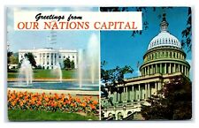 Postcard Greetings from Our Nations Capital, Washington DC 1956 D123 picture