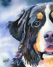 Bernese Mountain Dog Art PRINT from Painting | Berner Gifts, Poster 8x10 picture
