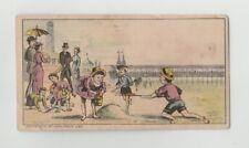 1882 VICTORIAN TRADE CARD x 2 - HORSE RACING TRACK AT THE SEASIDE picture