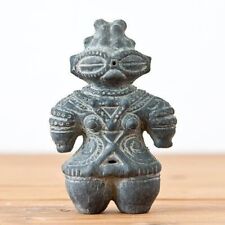 Japanese Dogu Jomon period Clay statue Earthen figure Doll Ancient 11.7cm Black picture