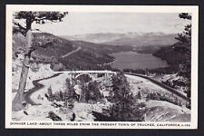 California-Donner Lake-Truckee-Bridge-Black & White-Vintage Postcard picture
