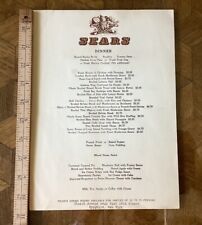 Vintage SEARS Store Dinner Paper Menu Church ave Brooklyn New York NYC picture