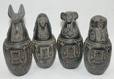 Rare Antique Ancient Egyptian 4 Canopic Jars Horus Sons Canopic Jars Old Egypt picture