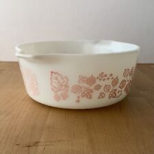 Vintage Pyrex Pink Gooseberry 1.5 Pt. Casserole Dish #472 Milk Glass No Lid picture