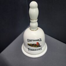 Chattanooga Tennessee Train Souvenir Bell White Porcelain 4.5'' Tall picture