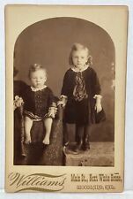 Two Young Children Studio Portrait Woodland Cal Late 1800s CABINET CARD CC14 picture