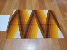 Awesome RARE Vintage Mid Century Retro 70s 60s Yel Org Brn Zig Zag Fabric LOOK  picture