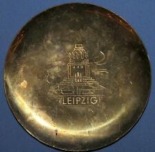 VINTAGE GERMANY LEIPZIG SMALL BRASS SOUVENIR PLATE picture