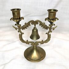 Vintage Brass Esmond Candelabra Double Candle Holder w/bell Korea picture