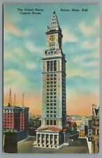 United States Custom House Boston MA Massachusetts Clock Tower VTG Postcard picture