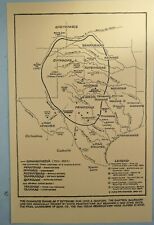 Map of Comanche & Other Indians in Texas in the 1800s 11 by 17