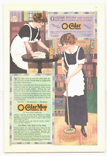 1913 O CEDAR Mop Polish antique art PRINT AD household cleaner furniture maids picture