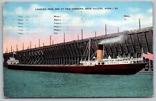 Iron Ore Loading Two Harbors Duluth Minnesota American Flag Minn MN WOB Postcard picture
