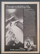 1979 PRINT AD Nikon Camera FM FE makes history film K2 Photography Magazine picture