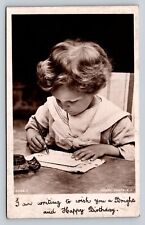 c1911 RPPC Boy Writes To Wish You A Happy Birthday Rotary Photo ANTIQUE Postcard picture