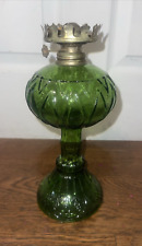 Antique Victorian Vintage Green Oil Lamp picture