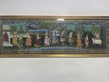 Original Framed Hindu Art, Hand Painted On Silk Screen in India picture