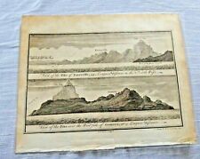 ANTIQUE ORIGINAL PRINT MOUNTAINS TENERIFFE SPAIN GRAND CANARIA GOMERA 1745 picture