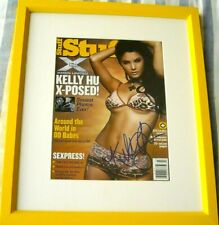 Kelly Hu autographed signed sexy 2003 Stuff Magazine bikini cover matted framed picture