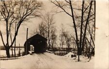 Vintage REAL PHOTO POST CARD RPPC*COVERED BRIDGE*Schuylkill County PINE GROVE?*M picture