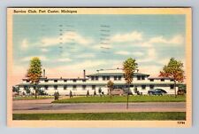 Fort Custer, MI-Michigan, Service Club Antique c1943, Vintage Postcard picture