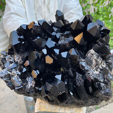 30lb Large Natural  Smoky Black Quartz Crystal Cluster Raw Mineral Specimen picture