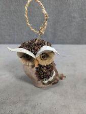 Handmade Natural Materials Owl Figurine Ornament  3.5