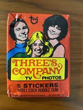 1978 TOPPS THREE'S COMPANY TV PHOTO STICKERS SEALED PACK 5 STICKERS picture