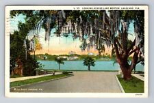 Lakeland FL-Florida, Panoramic View Lake Morton, Antique Vintage c1938 Postcard picture