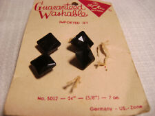 Card of 4 Square Jet Buttons Made in US-Occupied Germany (post WWII) picture