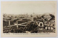 Vintage Paris France General View of The Seven Bridges Postcard RPPC picture