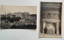 2 1910s Blois Chateau France View and detail of elaborate fireplace postcards picture