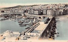 Algeria Algiers Harbor Skyline Panorama Pier 1920s Vtg Postcard D39 picture