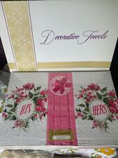 Vtg NOS Cannon Towel gift Set Pink Floral his & hers Gift ensemble Set Of 4 picture