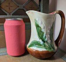 VINTAGE FRENCH MAJOLICA LILY-OF-THE-VALLEY PITCHER,