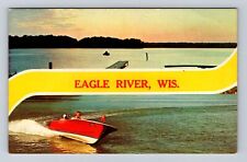 Eagle River WI-Wisconsin, General Banner Greetings, Ocean, Vintage Card Postcard picture