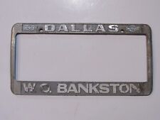 Vintage Dallas W.O. Bankston Nissan Metal Dealer License Plate Frame Tag Rare TX picture