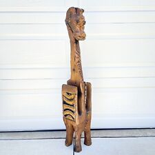 Mid Century Vintage Tiki Witco Wood Carved Giraffe Newspaper Magazine Holder 46