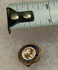 Antique PHC Protected Home Circle Fraternal Orig Pin Enamel Logo White Blue VTG picture