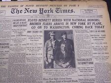 1928 APR 28 NEW YORK TIMES - FLOYD BENNETT BURIED WITH NATIONAL HONORS - NT 5339 picture