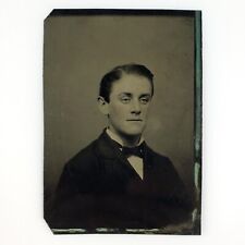 Named Foster Connecticut Man Tintype c1878 Antique 1/6 Plate Walker Photo H769 picture