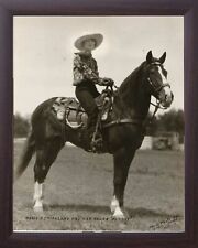A vintage photo RODEO COWGIRL an her horse 8x10 Framed  old west rodeo picture