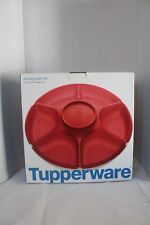 Tupperware LARGE SERVING CENTER SET Divided Tray/Serving Bowl/Cover ~ NEW picture
