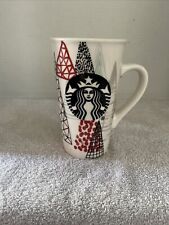 STARBUCKS 16oz Holiday Mug Ceramic Tall Coffee Tea Cup Christmas Trees 2019 picture