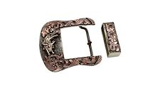 Bull Rider 2 Piece Belt Buckle With Copper and Gold picture