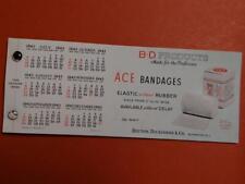 B-D Products Ace Bandages 1943 Celluloid Callendar Blotter cover picture