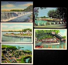 Russells Point Ohio Lot Of 5 Vintage Postcards 1950s Indian Lake Silver Isle picture