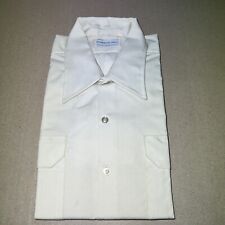 New NOS White Service Shirt Vintage 70s Mens SS Shirt Large Fireman Policeman picture
